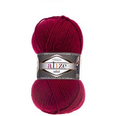 Пряжа ALIZE SUPERLANA MIDI 100гр. 170м (25% Шерсть - 75% Aкрил) (390 малиновый) 5 шт