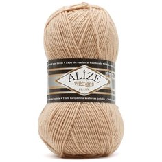 Пряжа ALIZE Superlana klasik (однотонная) 100гр. 280м. (75% акрил, 25%шерсть) ТУ (05 бежевый) 5 шт