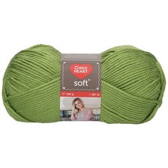 Пряжа Red Heart Soft 100гр 167м (100% акрил) (00010 зеленый киви) 10 шт