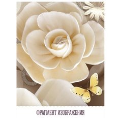 Фотообои Модные 3D цветы розы на светлом фоне/ Красивые уютные обои на стену в интерьер комнаты/ 3Д расширяющие пространство над кроватью или над столом/ На кухню в спальню детскую зал гостиную прихожую/ размер 300х180см/ Флизелиновые
