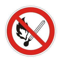 Знак запрещающий "Запрещается пользоваться открытым огнем и курить", круг, диаметр 200 мм, самоклейка, 610002/Р 02, 6 шт. Foliant
