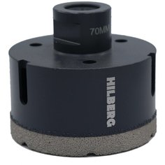 Коронка алмазная по керамограниту 70 мм для УШМ Hilberg Super Hard HH670