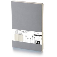 Блокнот SKETCHBOOK BV, 140х210 мм, 100 л., БЕЖЕВЫЙ 100 гр. в мягком переплете (СЕРЫЙ) Bruno Visconti