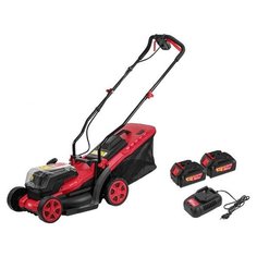 Газонокосилка аккумуляторная WORTEX CLM 3536 с 2 аккумуляторами (4.0 А/ч, Li-Ion) и зарядным устройством