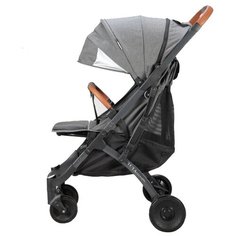 Прогулочная коляска Yoya Plus Pro 2019 (сумка-чехол, подстак., дожд., москит., бампер, бамбук. коврик, ремешок на руку, накидка на ножки, крючок для сумок, корзина д/покупок), серый/черная рама , цвет шасси: черный