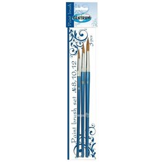 Набор кистей CENTRUM овца (№8, №10, №12), круглая, короткая ручка, 3 шт.