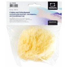 Губка натуральная (спонж для красок) Малевичъ, крупнозернистая, 10х8 см