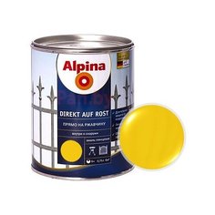 Эмаль акриловая (АК) Alpina Direkt auf Rost прямо на ржавчину желтый (RAL 1021) 0.75 л