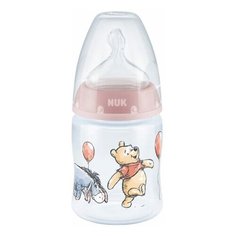 Бутылочка NUK First Choice+ Disney Винни пластик 150 мл, соска силикон М 0+, розовый