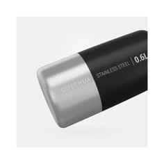 Фляга походная с винтовой крышкой 0,6 л из нержавеющей стали черная MH100 QUECHUA Х Декатлон NO SIZE Decathlon