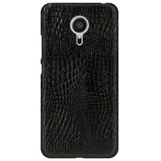 Чехол-накладка Mypads на Meizu MX5 тонкий задний бампер на пластиковой основе с отделкой под кожу крокодила черный