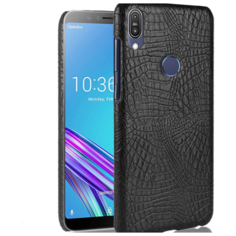 Чехол-панель Mypads для Asus ZenFone Max Pro M2 ZB631KL тонкий задний бампер на пластиковой основе с отделкой под кожу крокодила черный