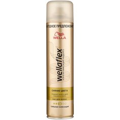 Wella Лак для волос Wellaflex Сияние цвета сильной фиксации, сильная фиксация, 400 мл
