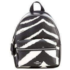 Женский кожаный рюкзак Coach Zebra