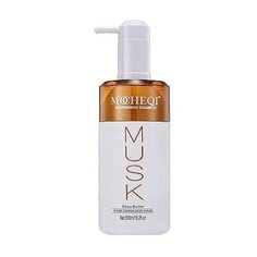 Шампунь для сухих, поврежденных, окрашенных волос MOCHEQI MUSK с гидролизованным кератином и маслом ШИ, 518мл