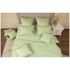 Постельное белье 1,5 спальное сатин Бон пари фисташка Хлопковый край