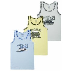 Майка BAYKAR 3 шт., размер 170/176, серый/желтый/голубой