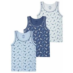 Майка BAYKAR 3 шт., размер 122/128, серый/голубой/синий