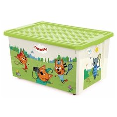 Контейнер Little Angel Три Кота Игры Забава 57 л (LA1627-НК) белый/зеленый