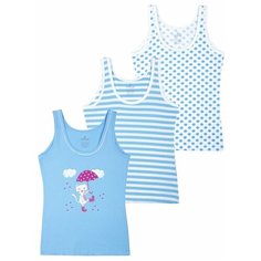 Майка BAYKAR 3 шт., размер 146/152, белый/голубой