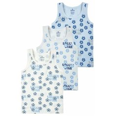 Майка BAYKAR 3 шт., размер 146/152, серый/голубой/молочный