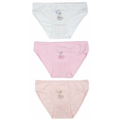 Трусики BAYKAR 3 шт., размер 110/116, белый/персиковый/розовый