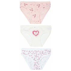 Трусики BAYKAR 3 шт., размер 122/128, белый/молочный/персиковый