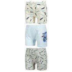 Трусы BAYKAR 3 шт., размер 122/128, голубой/серый/молочный