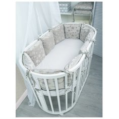 Про сон бортики-подушки Plush звёзды 3D серый