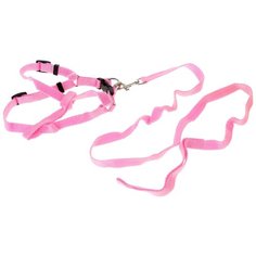 Шлейка с поводком Пижон Базис розовый