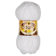 Пряжа Adelia "KISS" 100% полиэстер №02 БЕЛЫЙ - 10 мотков по 50 г
