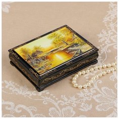 Шкатулка «Закат», 10×14 см, лаковая миниатюра 2407440 Сима ленд