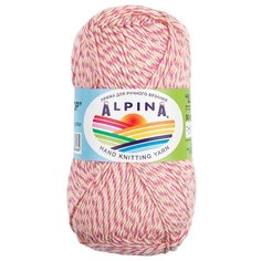 Пряжа Alpina "LOLLIPOP" 100% хлопок №02 желтый-розовый-персиковый-малиновый - 10 мотков по 50 г