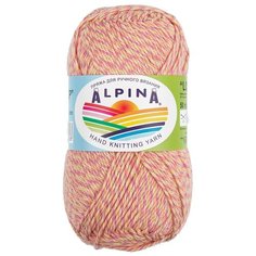 Пряжа Alpina "LOLLIPOP" 100% хлопок №05 малиновый-салатовый-желтый-коралловый - 10 мотков по 50 г
