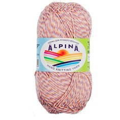 Пряжа Alpina "LOLLIPOP" 100% хлопок №06 сиреневый-розовый-бежевый-коралловый - 10 мотков по 50 г