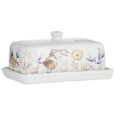 Масленка Price & Kensington Country Hens с крышкой белый