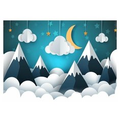 Фотообои 3D "Звёздная ночь в горах" 300x270 (ШхВ)