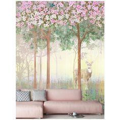 Фотообои Fotooboikin "Лес с оленями" 200х270