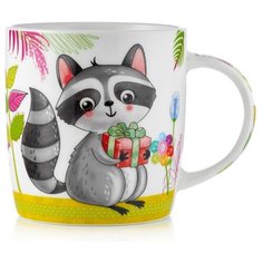 Кружка с детским рисунком Walmer Енот в подарочной упаковке, 0,35л, W16150134