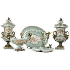 Ваза Amelia 21x17x39см под старину из фарфора с бронзой ГЛАСАР