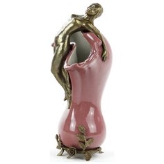 Ваза с девушкой Coralie 17x13x31см под старину из фарфора с бронзой ГЛАСАР