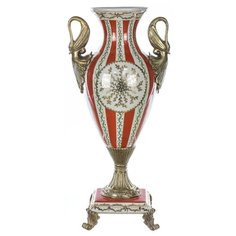 Ваза Quin 25х25х33см под старину из фарфора с бронзой ГЛАСАР