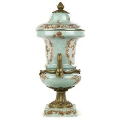 Ваза Amelia 19x17x39см под старину из фарфора с бронзой ГЛАСАР