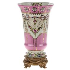 Ваза Pompadur 18x18x30см под старину из фарфора с бронзой ГЛАСАР