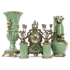 Ваза с ангелами Agate 23x21x41см под старину из фарфора с бронзой ГЛАСАР