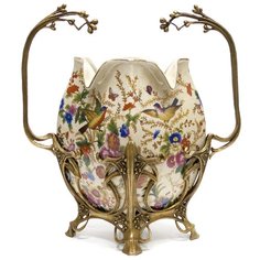 Ваза арт-нуво под старину из фарфора с бронзой под старину из фарфора с бронзой ГЛАСАР