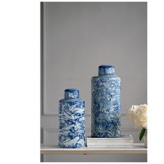Ваза с крышкой 16x16x36 см ГЛАСАР