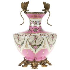 Ваза со стрекозами под старину Pompadur 30х23х42см под старину из фарфора с бронзой ГЛАСАР