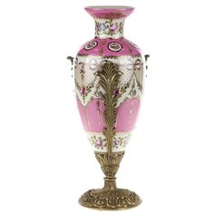 Ваза Pompadur 18x18x40см под старину из фарфора с бронзой ГЛАСАР