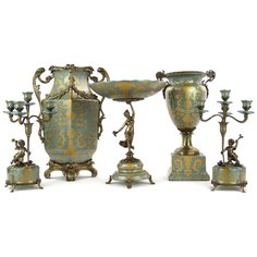 Ваза Celeste 22x16x39см под старину из фарфора с бронзой ГЛАСАР